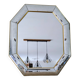 Octagonal mirror with brass parcloses by Jan Deknudt