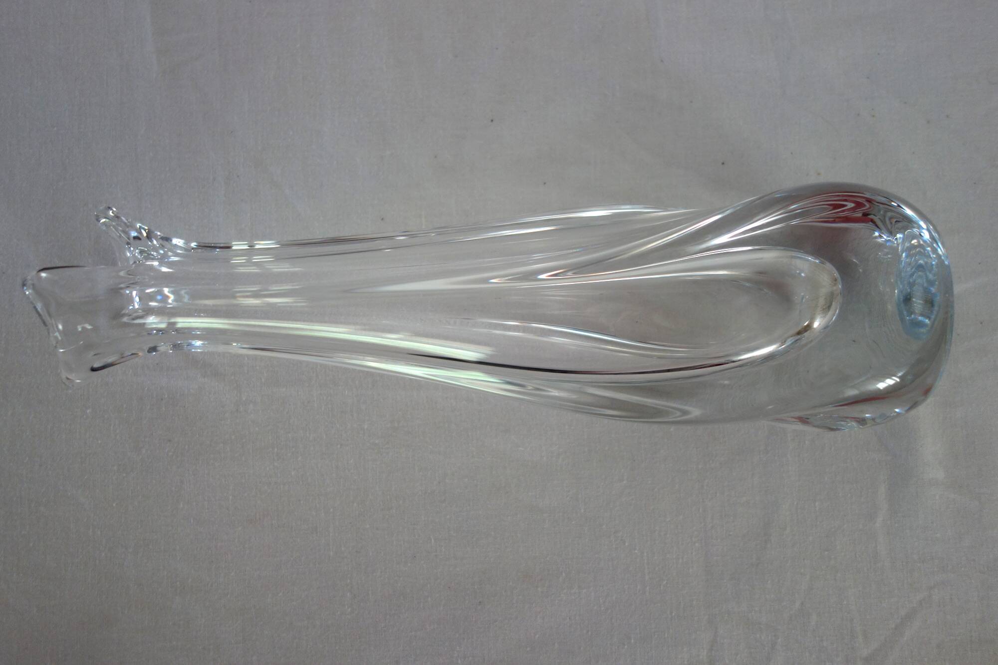 Large Daum crystal soliflore vase H32cm