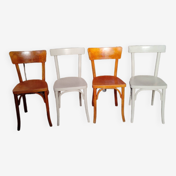 4 mismatched bistro chairs