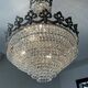 Hot air balloon chandelier in silver bronze and crystal tassels