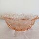 Pressed glass pink coupe with geometric decoration – mid 20th century
