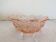Pressed glass pink coupe with geometric decoration – mid 20th century