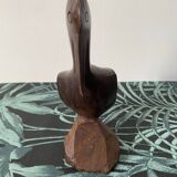 Carved wooden pelican. Dark wood.
