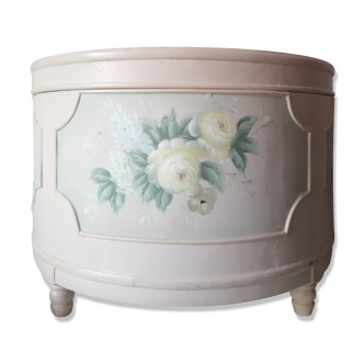 Half-moon box painted wood