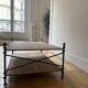 wrought iron and wicker coffee table