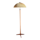 Scandinavian tripod reading lamp in teak and brass.