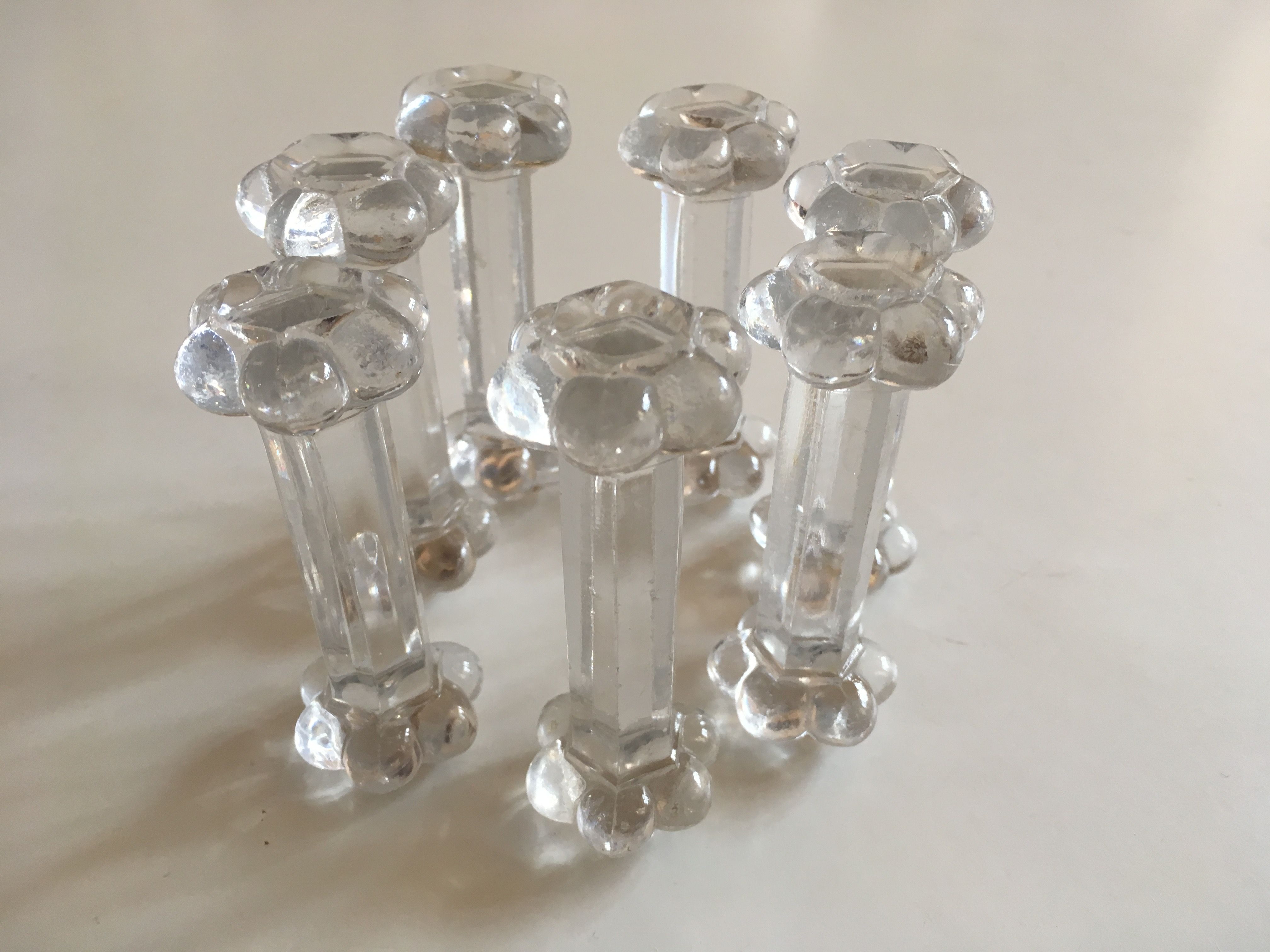 Product BHV set of 7 door glass flower knives 1900s