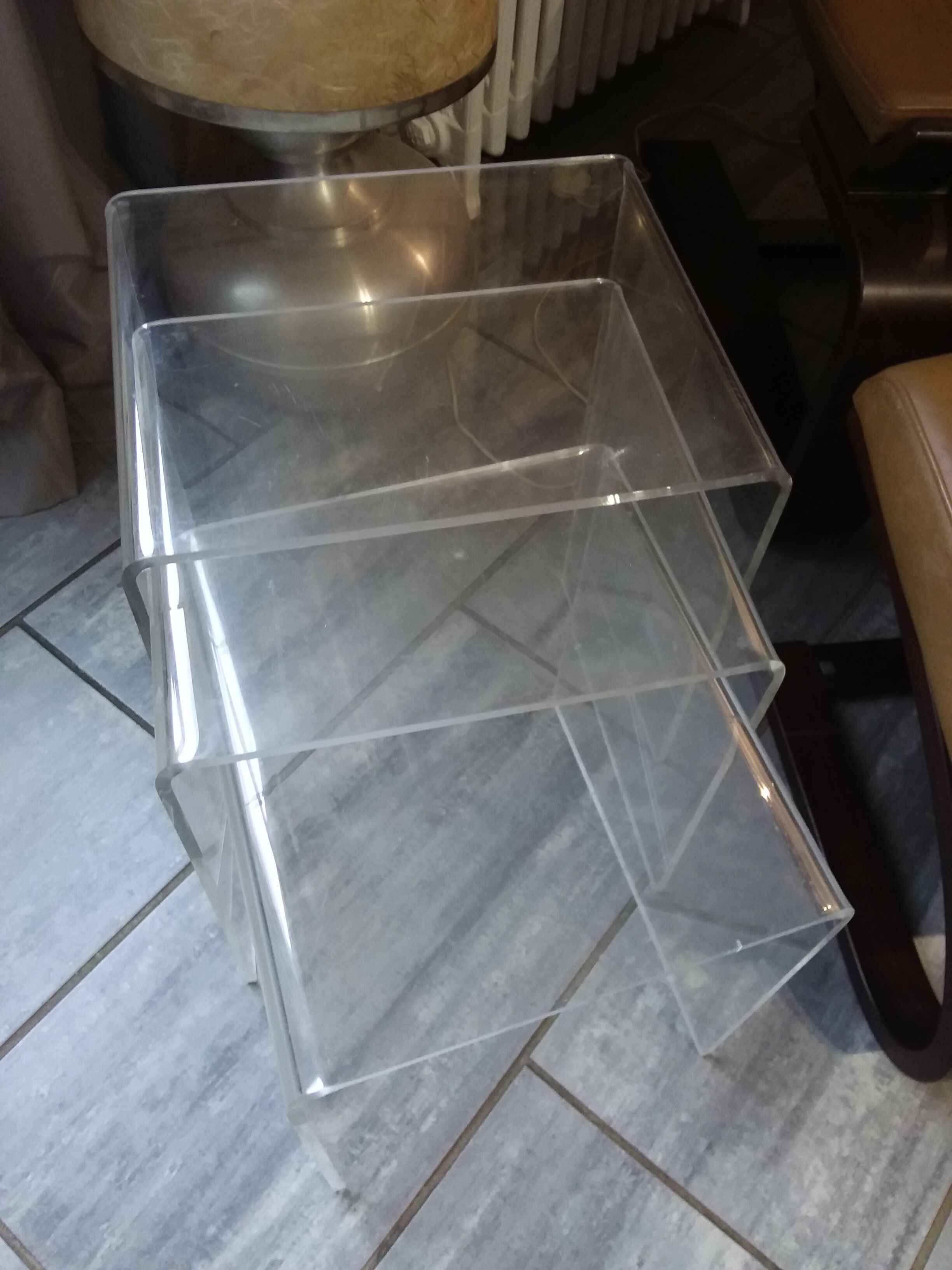 Michel Dumas tables in plexiglas