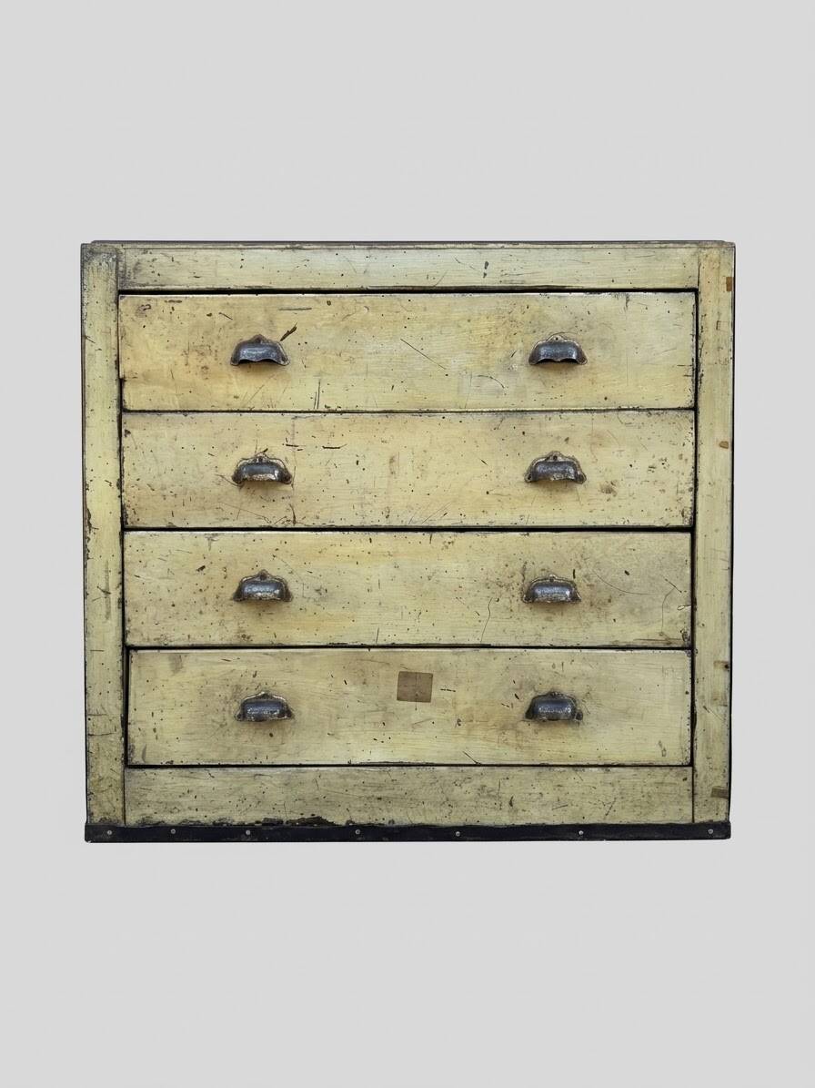 1940s iron and wood workshop furniture