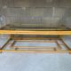 Table basse rotin plateau verre vintage 1970