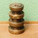 Art deco candle holder in turned wood