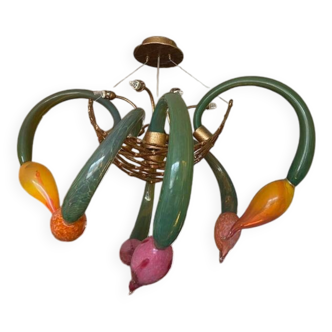 Lustre en verre multicolore