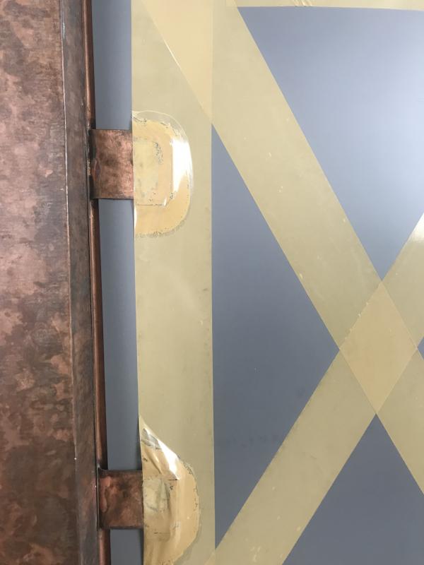 Mirror in metal and copper, dated around 1970 - 52 cm x 33 cm