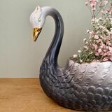 Vintage ceramic swan pot cover