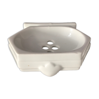 Wall soap holder porcelain art deco