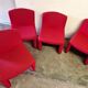 Arfa editor - Set of 4 red wool armchairs - 1980