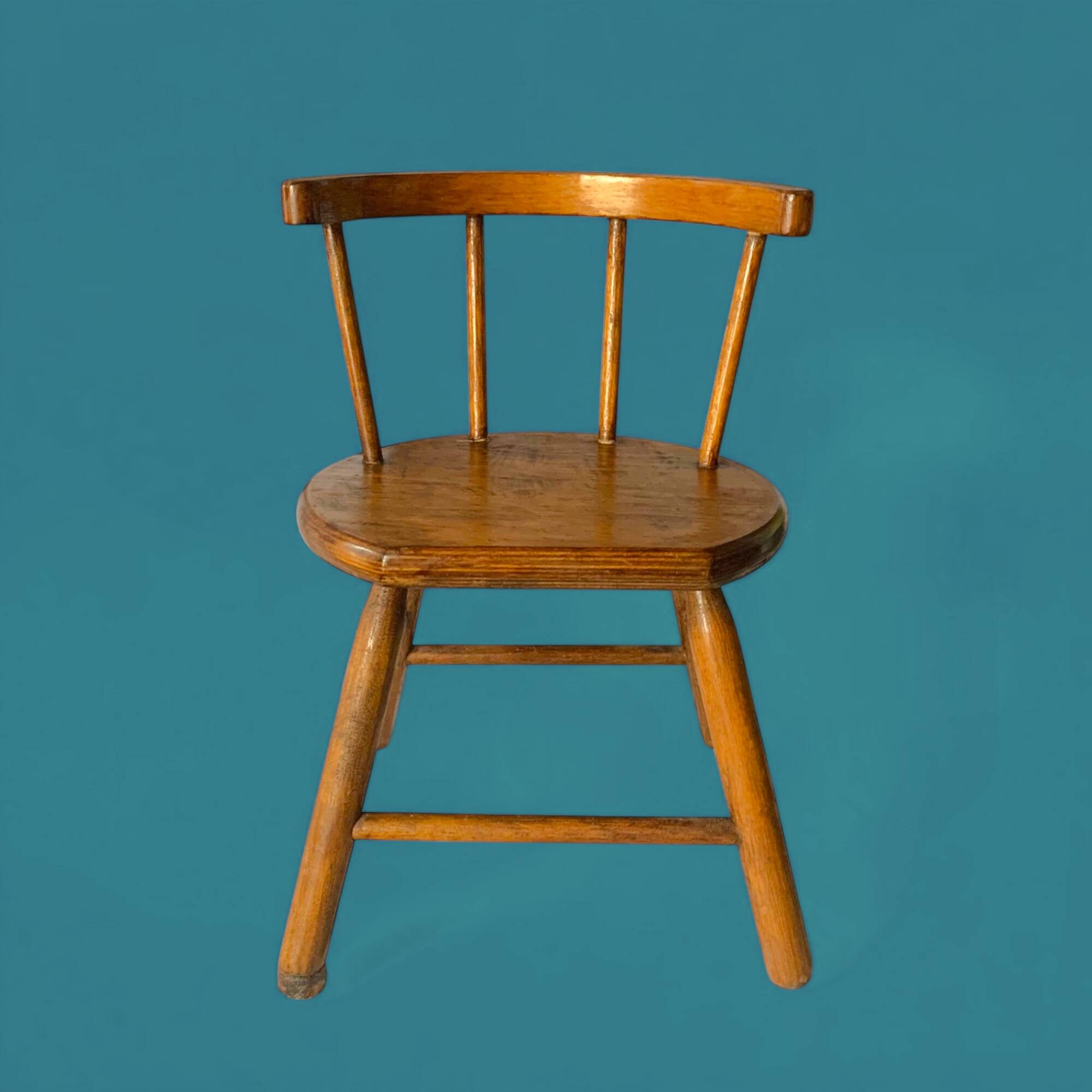 Old solid wood children's chair