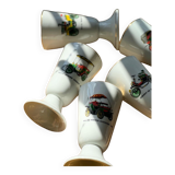 Mazagrans en porcelaine imprimés de voitures anciennes