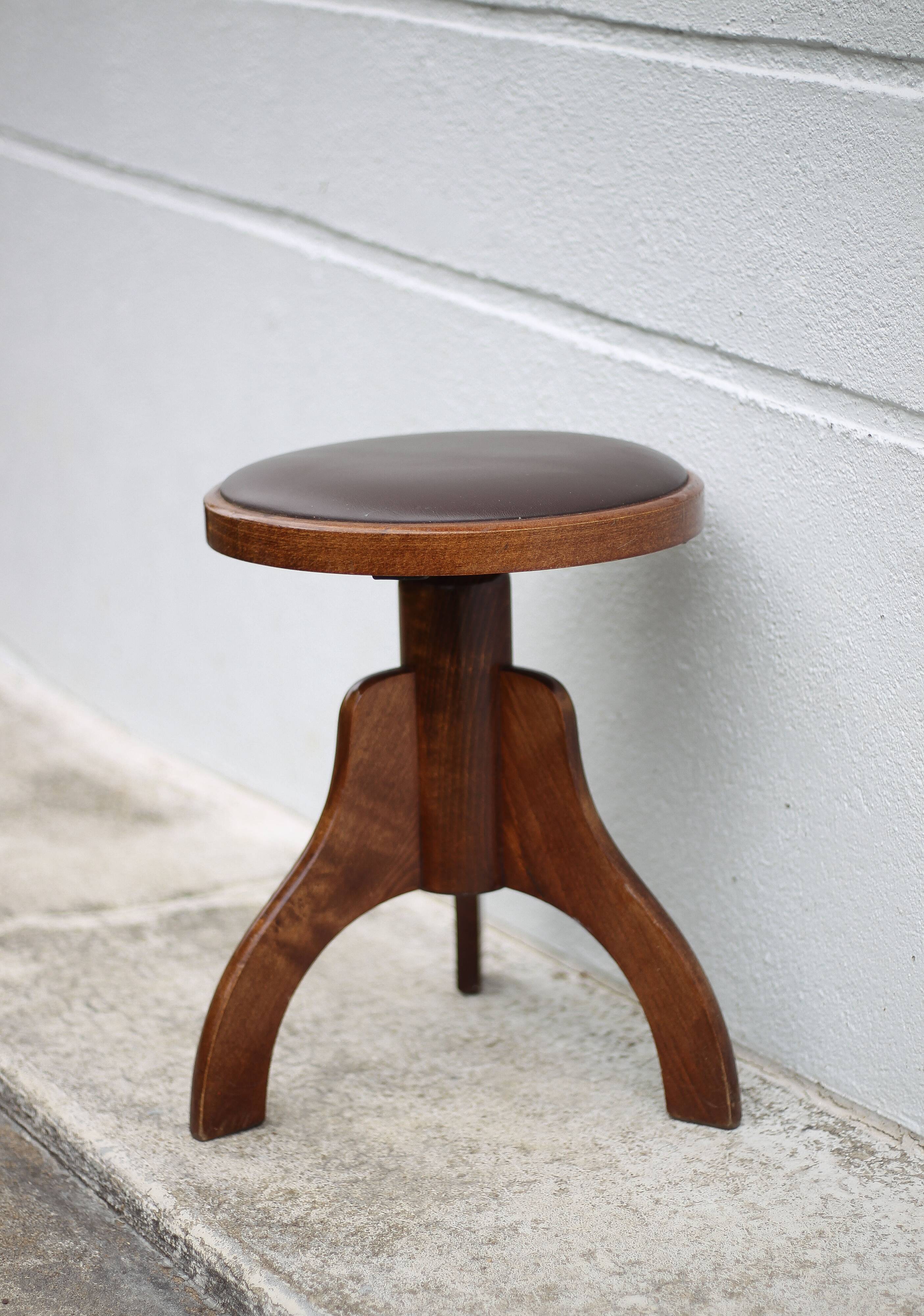 Vintage stool, Reiner piano stool, height adjustable stool, tripod stool, decoration