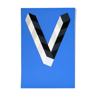Victor vasarely "signal" 1975 - original silkscreen print signed in ink