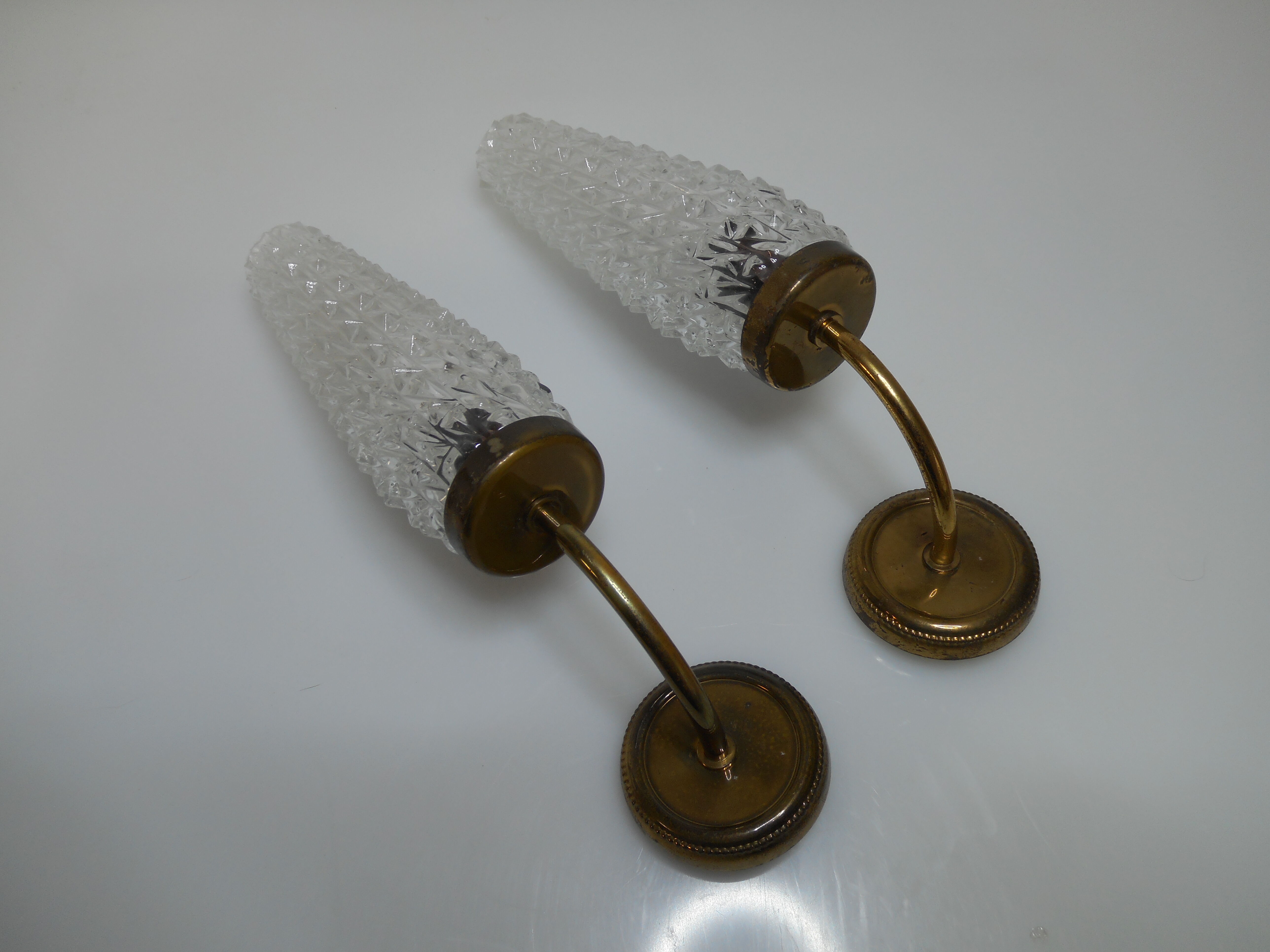 Pair of wall light torchieres year 1950