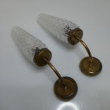 Pair of wall light torchieres year 1950