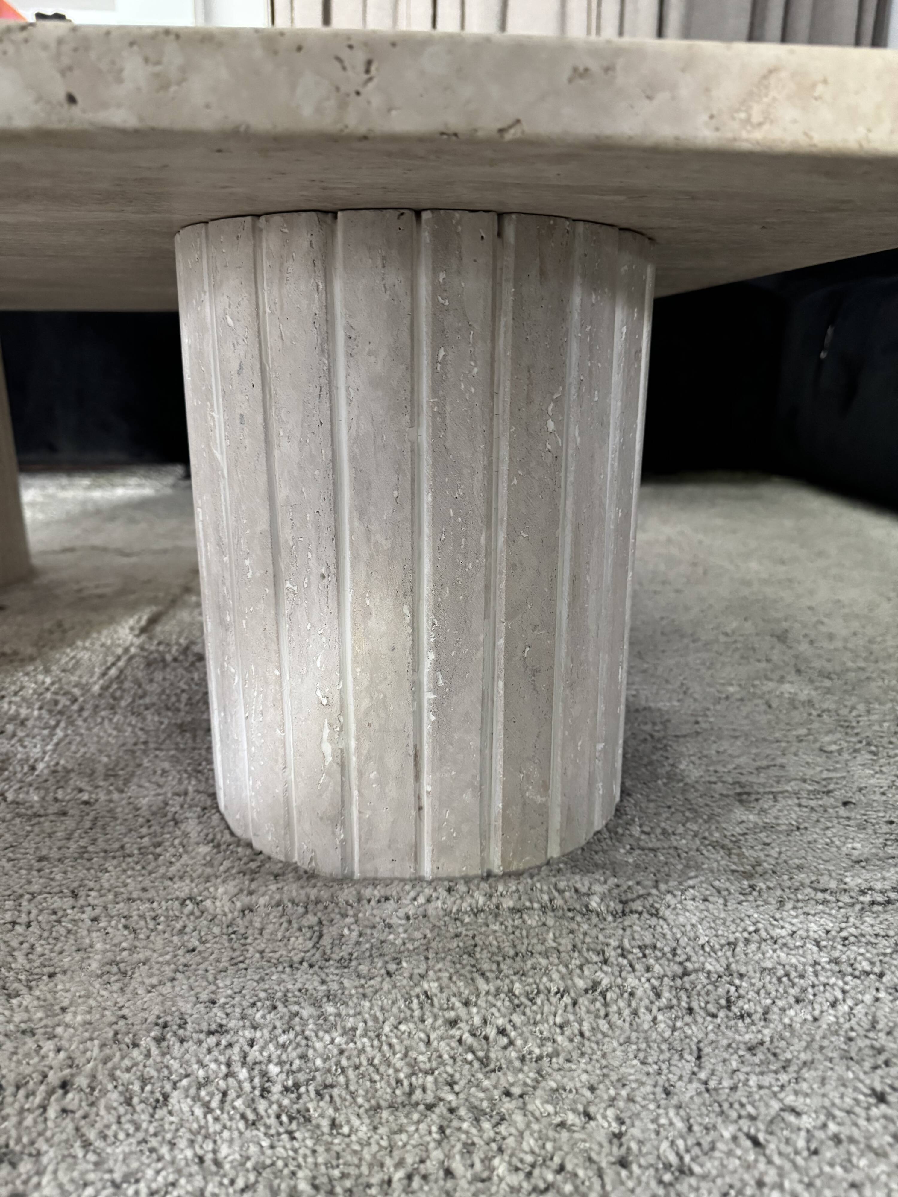 Travertine coffee table