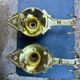 Pair of large solid brass coat hooks vintage Italy
