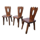 Lot de 3 chaises brutaliste Aranjou style olavi Hanninen