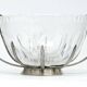 Sugar bowl, new look postmodernism, silver-plated brass and glass, Poland, 1970s