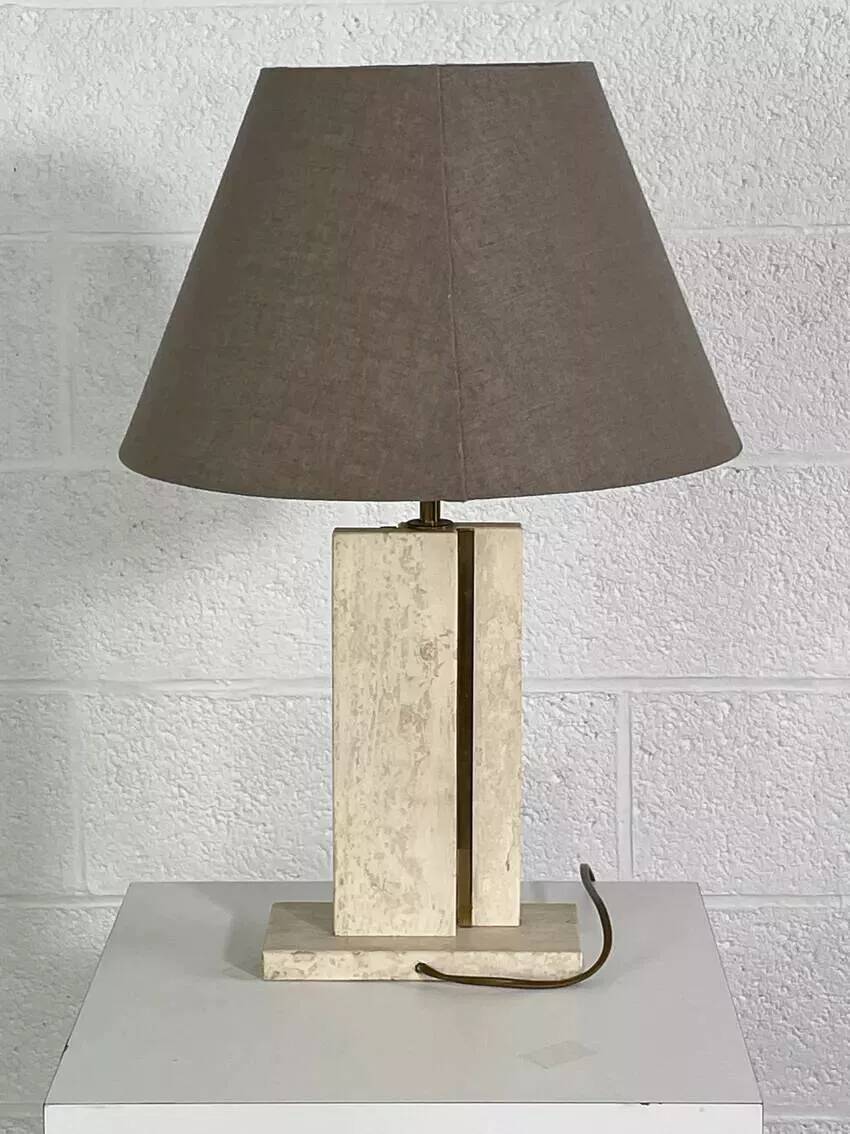 Lampe vintage en marbre et en laiton