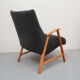 1950s armchair in anthracite velour, completly restored