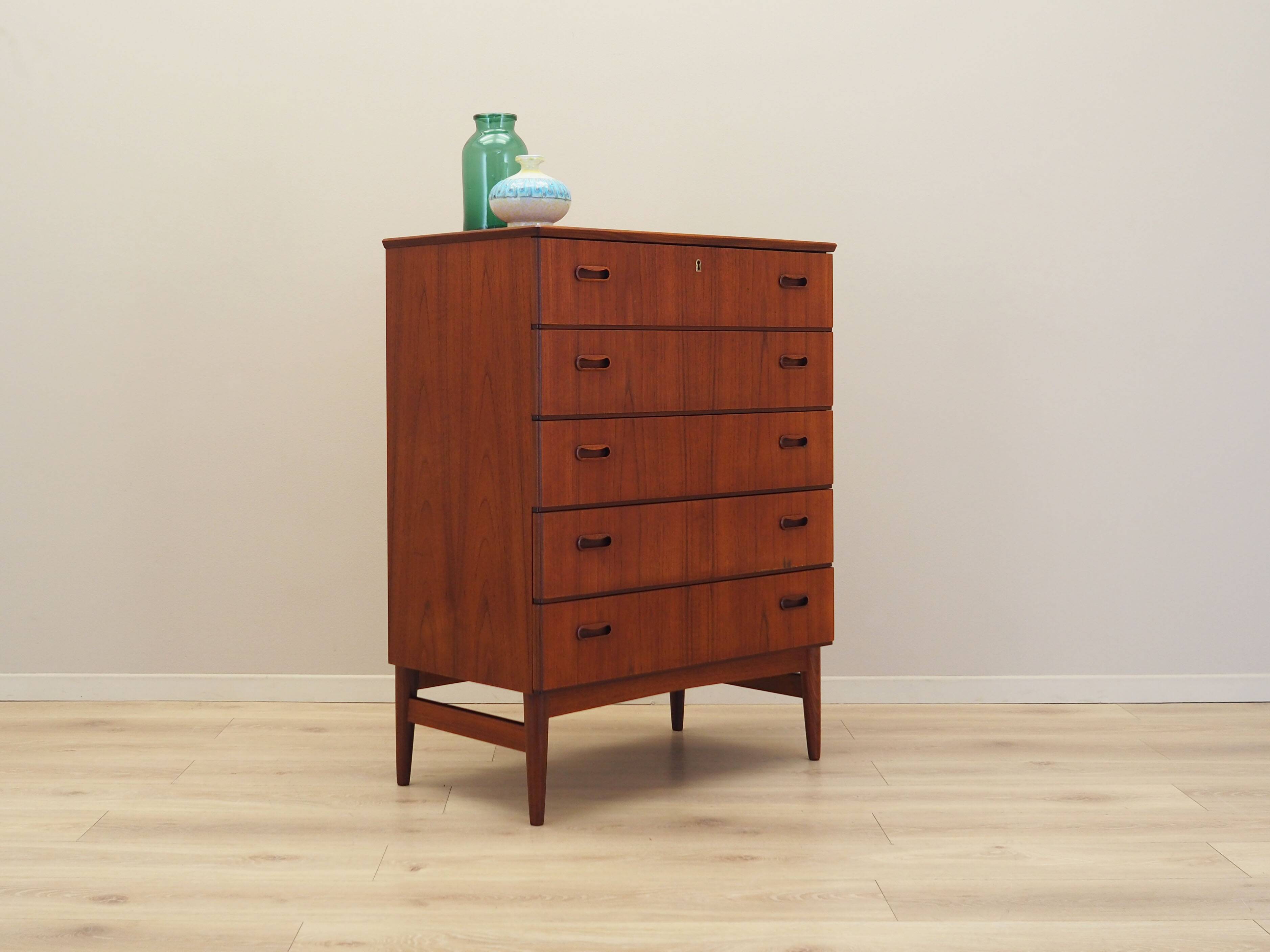Teak chest of drawers, Danish design, 1970s, production: Denmark