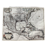 Old map of Mexico and Florida signed Guillaume de l'Isle and dated 1722