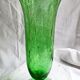 Apple green bubble glass vase signed biot