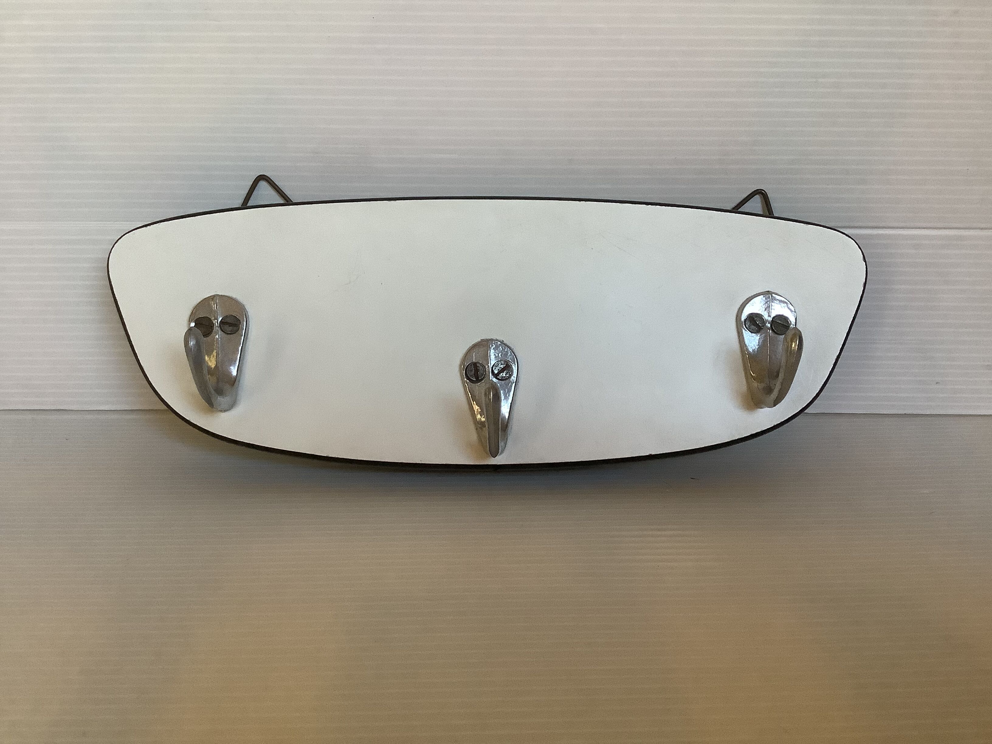 Formica asymmetrical tea towel coat rack