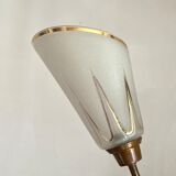 Art deco chandelier in copper and granite glass