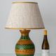 Bitossi Style Table Lamp, Ochre Green Ceramic, Earth Tones, 1960s-1970s