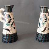 Pair of vases with handles made in Belgium 1950/1960.