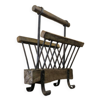 Vintage Brutalist Magazine Rack
