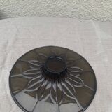 Brown glass cup vintage floral pattern