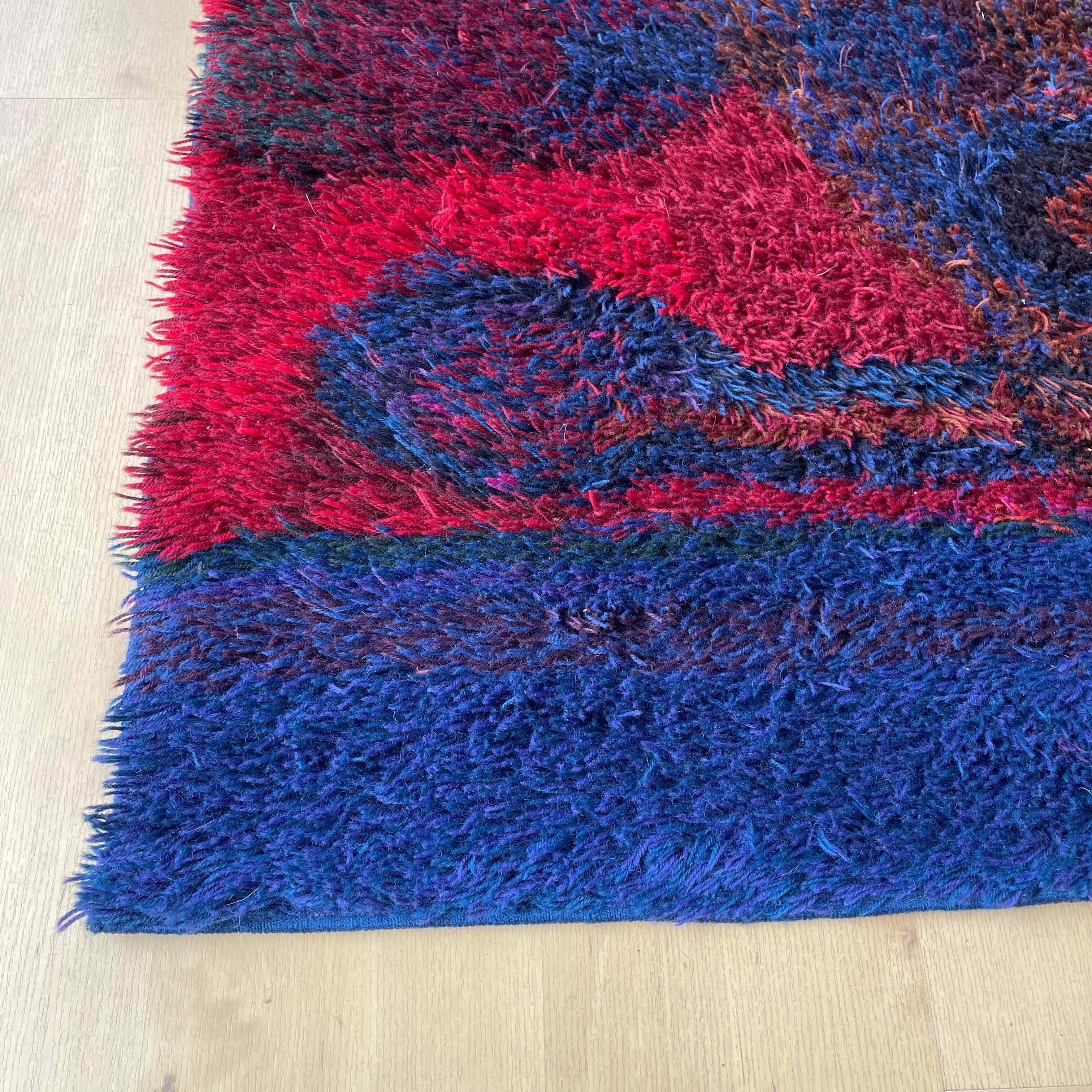 Original scandinavian rya rug by oili mäki for finnrya oy ab, finland