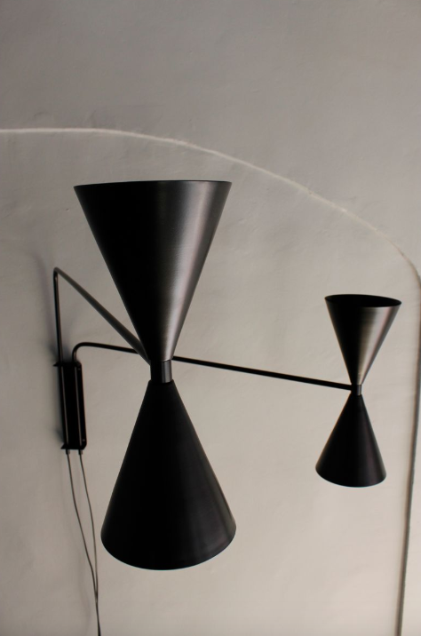 Wall lamp "bat light" with 2 arms designed by Juanma Lizana