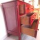 Commode 3 tiroirs rouge laqué – charme et caractère unique