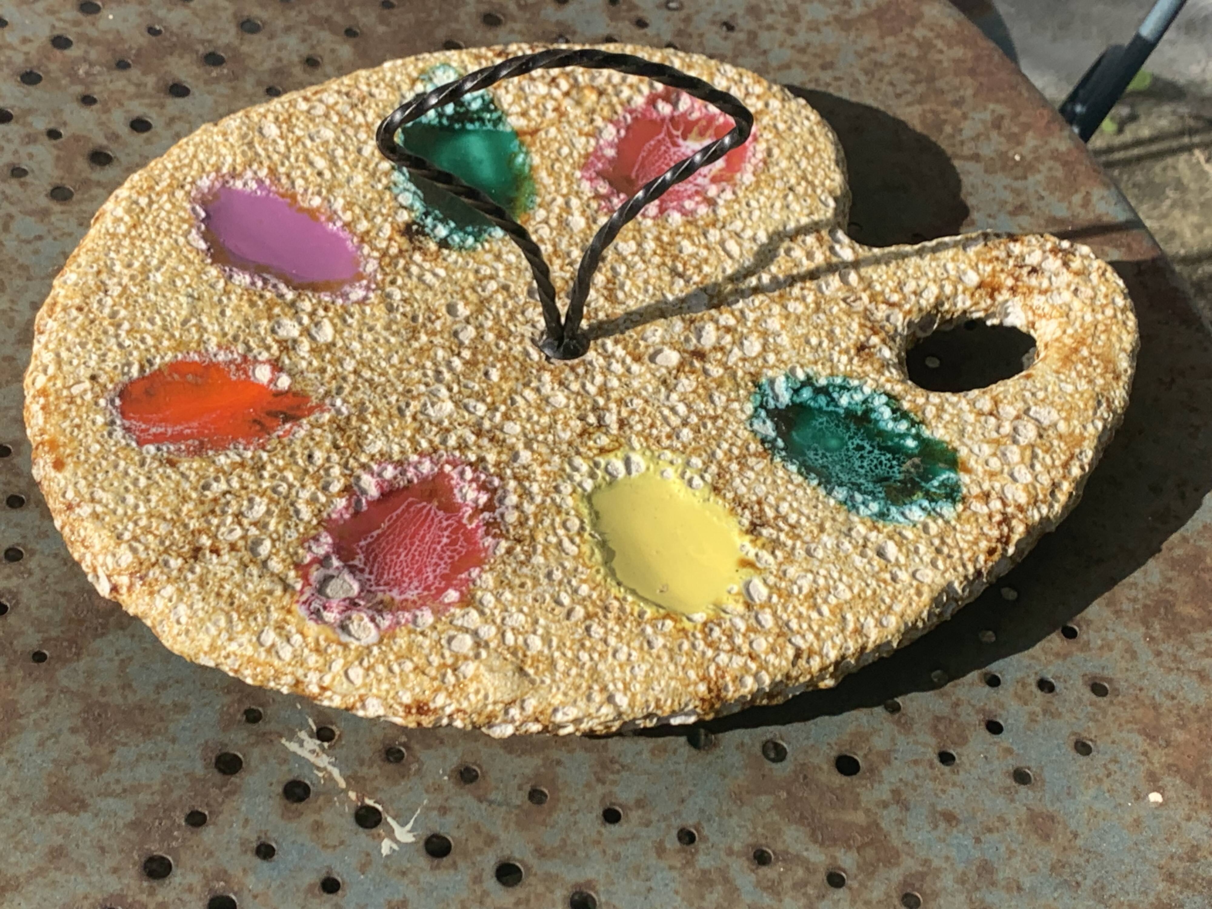 Vintage Vallauris ceramic cheese or charcuterie board or palette