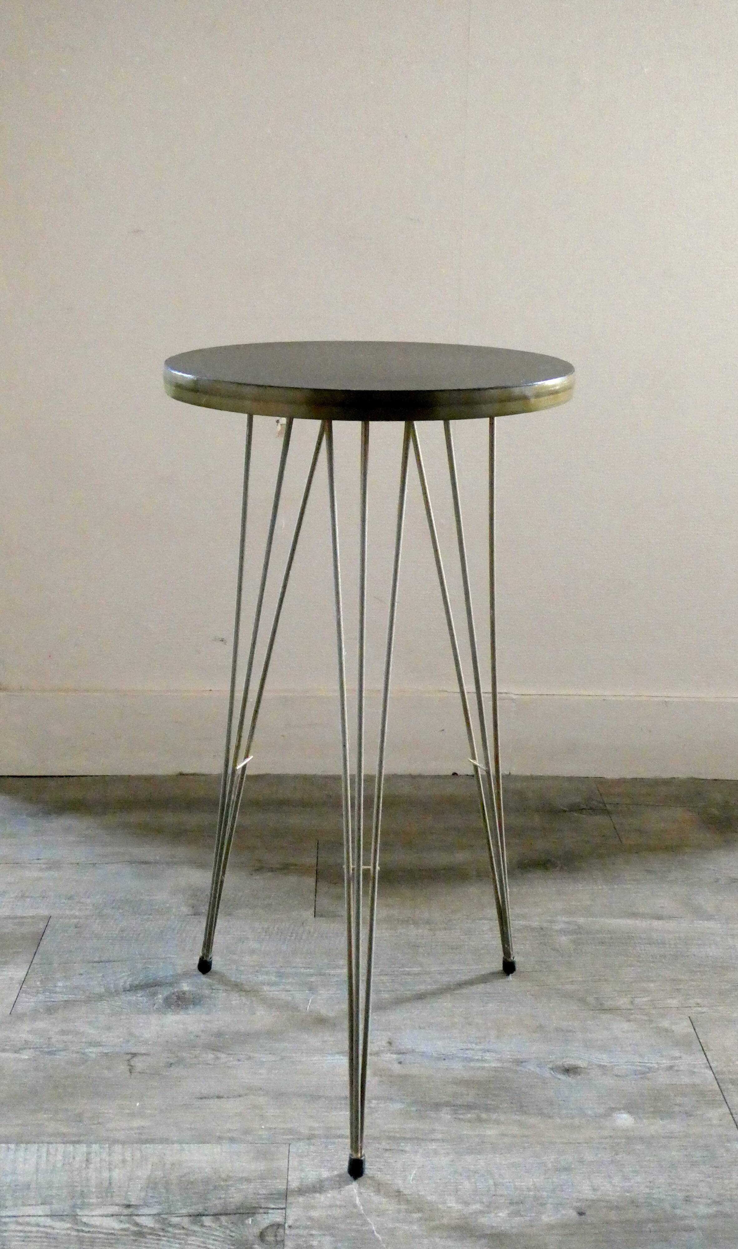 Side table with metal Eiffel feet 60's
