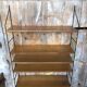 Ancienne etagère murale modulable tomado métal noir + bois clair vintage
