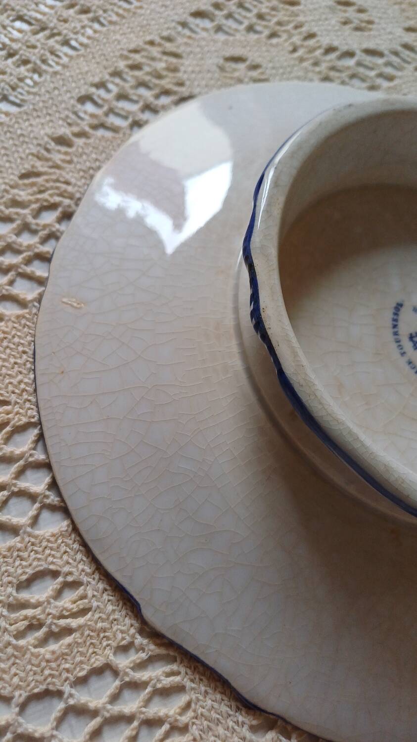 Ironstone Compote Dish Sunflower