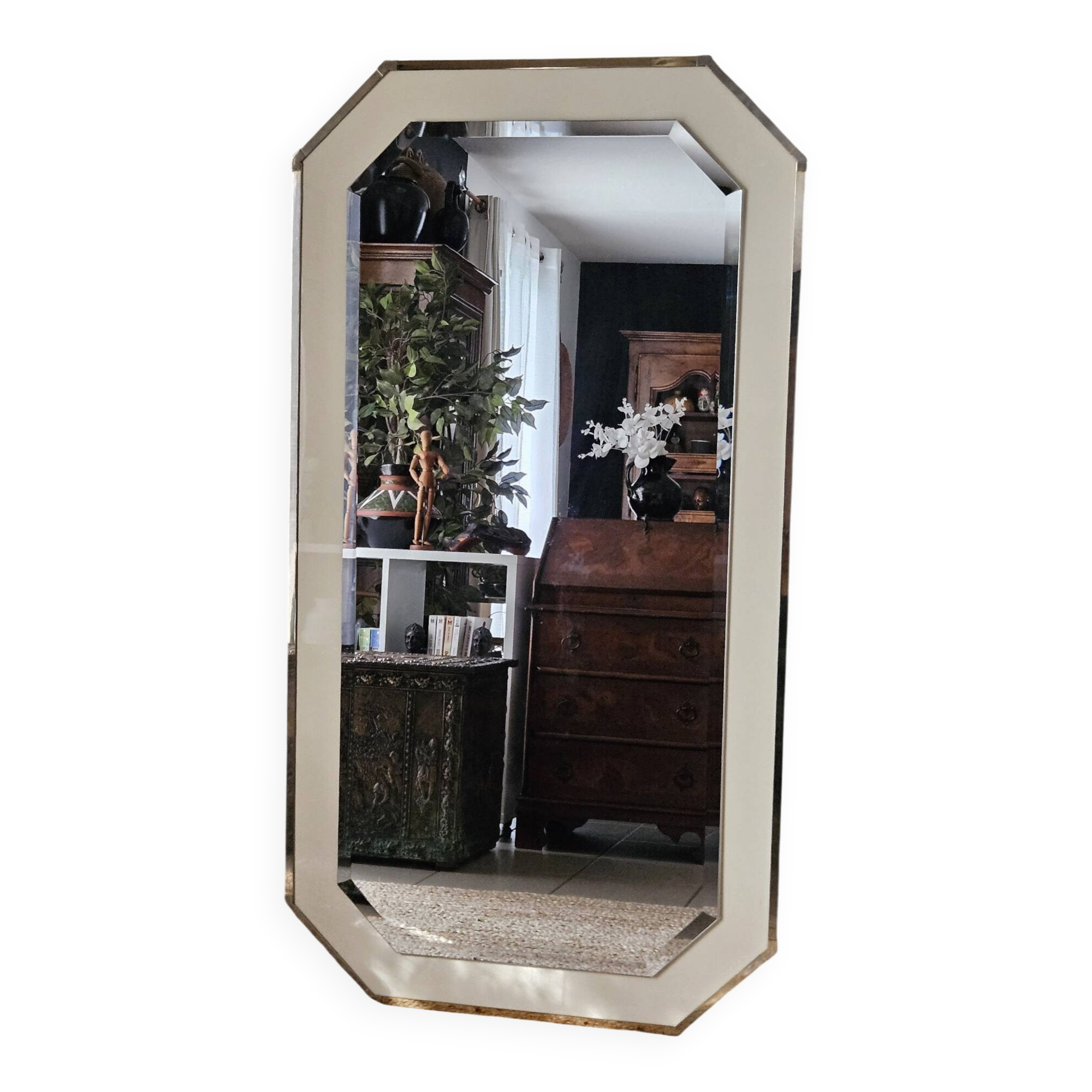 Grand miroir biseauté octogonal
