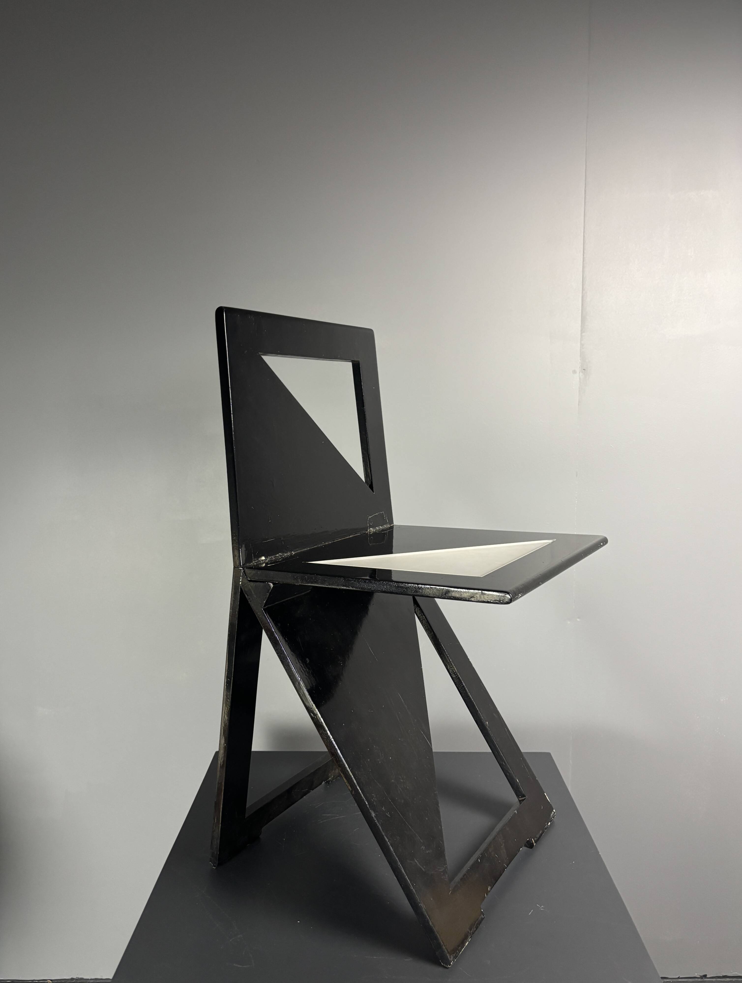 Dutch post modern foldable side chair, Eindhoven Design Academy, 1980s
